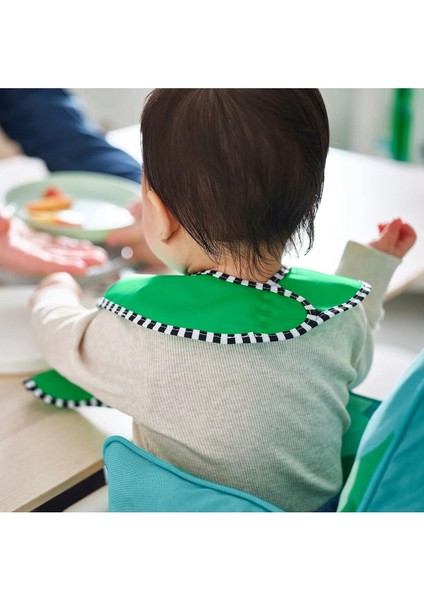 2 Adet Cırtlı Mama Önlüğü 28,5X38,5 cm 2'li Set Çocuk Yemek Önlüğü Sarı-Yeşil Önlük modelleri