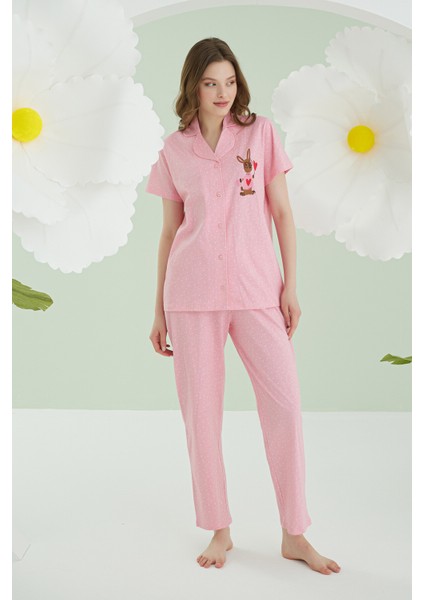 Bunny Önden Düğmeli Pijama Takım