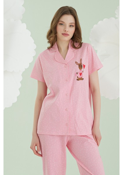 Bunny Önden Düğmeli Pijama Takım