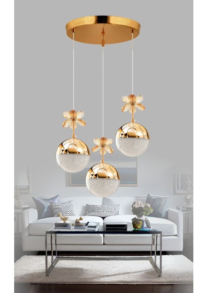 Modern LED Sarkıt Avize, 4 Başlıklı, Metal Tasarım, 40x70 Boyut, Salon ve Mutfak İçin Şık