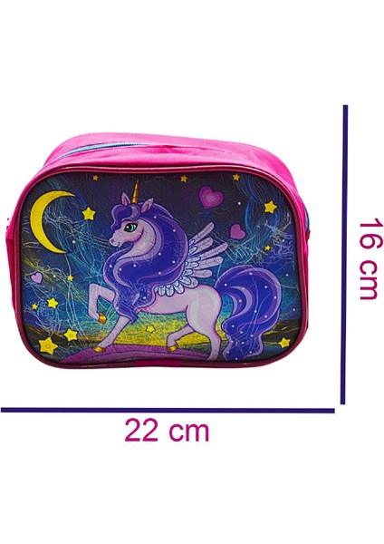 2 Bölmeli Unicorn Ilkokul Okul Sırt Çantası ve Beslenme Çantası Pembe KOD:1308 indirimleri
