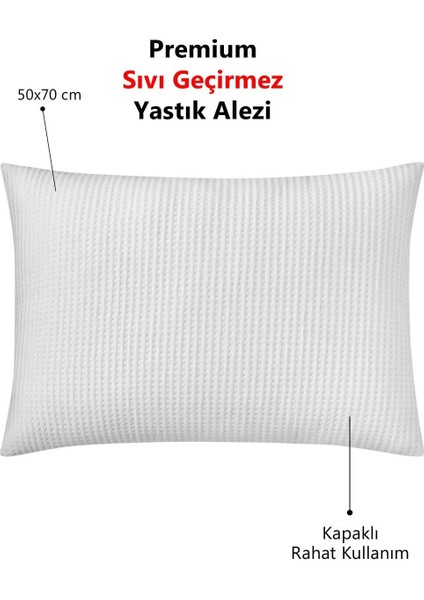 Premium Sıvı Su Geçirmez Kapaklı Yastık Koruyucu Alezi 50x70 Cm fiyatları
