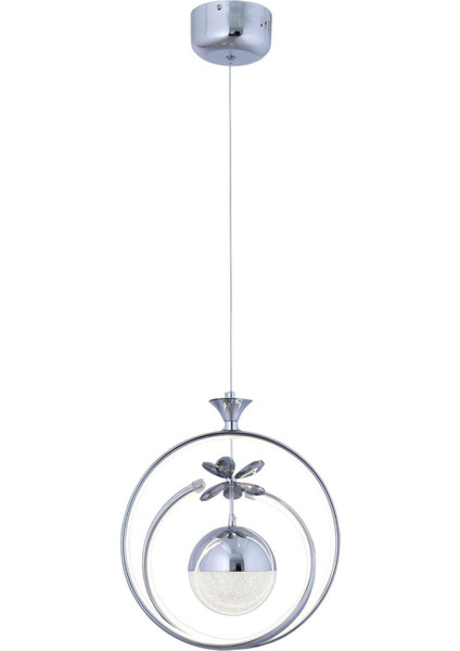 Fault 3 Renk Kumandalı ve Dimmerli Gümüş ( Sarı Beyaz ve Gün Işığı ) Luxury Kristal Taşlı LED Avize