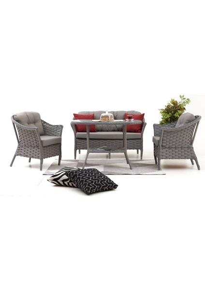 Kardelen Rattan Bahçe Balkon Oturma Grubu (2+1+1+Masa )