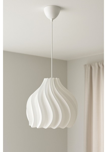 Şık Beyaz Sarkıt Lamba ile Mekâna Zarafet Katın, 25x18 cm, Plastik, 1 adet