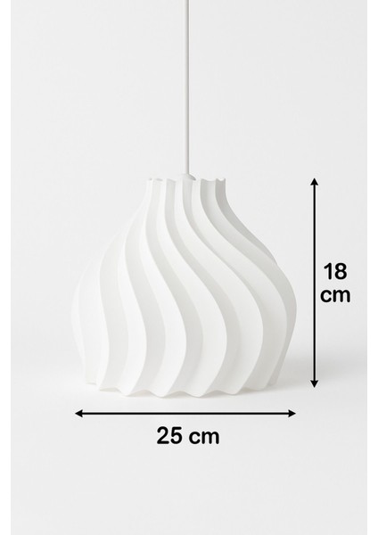 Şık Beyaz Sarkıt Lamba ile Mekâna Zarafet Katın, 25x18 cm, Plastik, 1 adet fırsatları