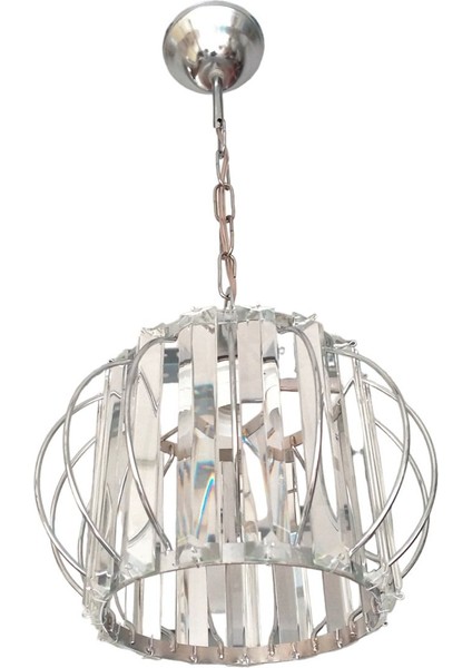 Krital Tekli Sarkıt Avize, Krom, 17x17 cm şık ve parlak tasarım