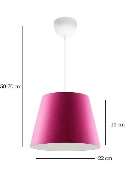 Şık konik tavan sarkıt ışık, modern tasarım, kumaş materyal, 22x15 boyut modelleri