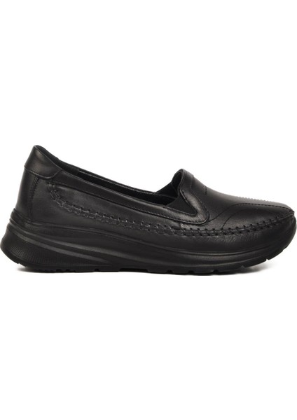 0023 Z Siyah Deri Kadın Günlük Ayakkabı modelleri