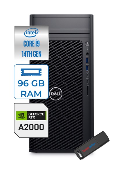 Precision 3680 I9-14900 Vpro 96GB Ddr5 512GB SSD Nvidia RTX2000/16 GB Windows 11 Pro Masaüstü Bilgisayar LG16IAX10HP25 + Zettausbbellek