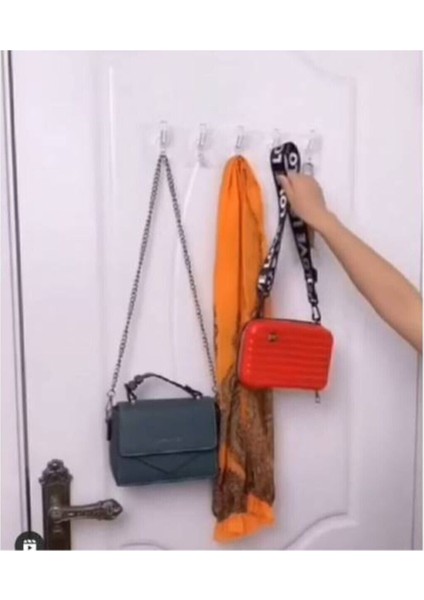 5'li Şeffaf Güçlü Kendinden Yapışkanlı Kapı Duvar Askısı Ağır Yük Taşıma modelleri