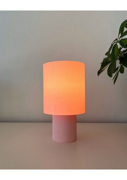Açık Pembe Objeo 3D Özel Tasarım Dekoratif Çocuk Odası Abajur