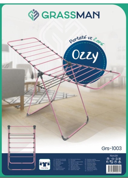 Ozzy Eco Lux Pembe Sepetli Kalın Borulu Ekstra Sağlam Renkli Çamaşır Kurutmalığı fırsatları