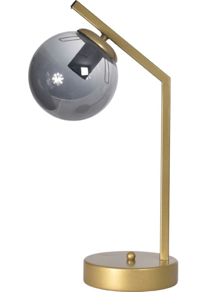 Brüksel Modern Tasarım Dizayn Kablolu Eskitme Renk Metal Füme Camlı Abajur Gece Lambası Masa Lambas fiyatları