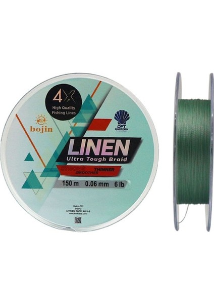 Bojin 4x Linen Yeşil Ip Misina 150mt 0.06mm