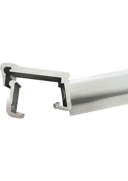 Balkon Çamaşır Kurutma Askısı Alüminyum Küpeşte Askılığı Kurutmalık Parlak Gri Kare 6 x 2.5 cm