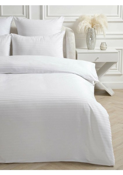 Line Beyaz Pamuk Saten Çift Kişilik Nevresim Takımı Lastiksiz Çarşaflı 4 Parça Set fiyatları