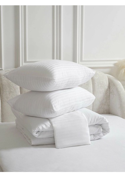 Line Beyaz Pamuk Saten Çift Kişilik Nevresim Takımı Lastiksiz Çarşaflı 4 Parça Set modelleri