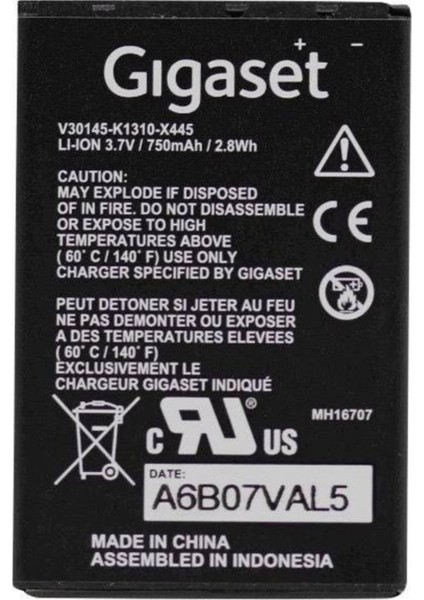 Gigaset Sl4, SL400, SL78, SL780, SL785, SL788 Uyumlu X445 Pil