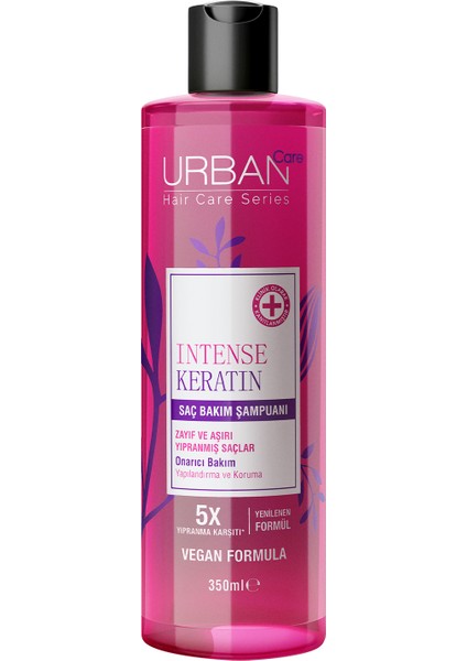 Intense Keratin Yoğun Hasar Onarıcı Saç Bakım Şampuan ve Sıvı Krem 2'li Set-Vegan