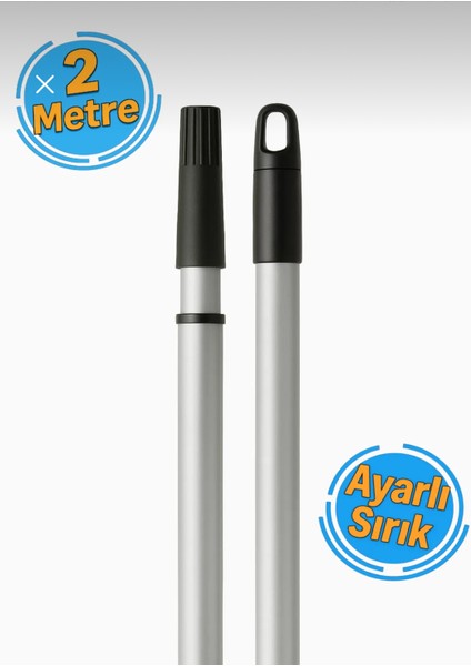Ayarlı Teleskopik Metal Sırık 2 Metre