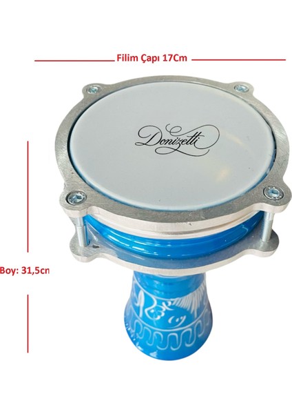 Mavi Erzincan El Işlemeli Çocuk Boy Darbuka