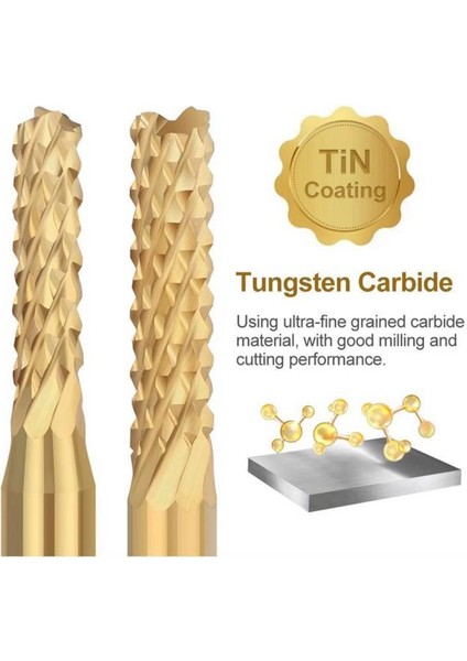 Pcb Mini Karbür Freze Kesici 0.8-3.175MM 10 Lu Set 3.175MM Shank fiyatları