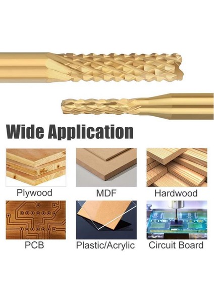 Pcb Mini Karbür Freze Kesici 0.8-3.175MM 10 Lu Set 3.175MM Shank modelleri
