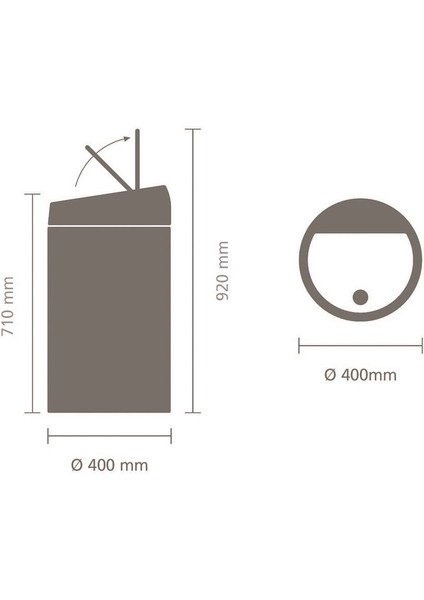 Brıllıant Steel Dokunmatik Çöp Kutusu 60L
