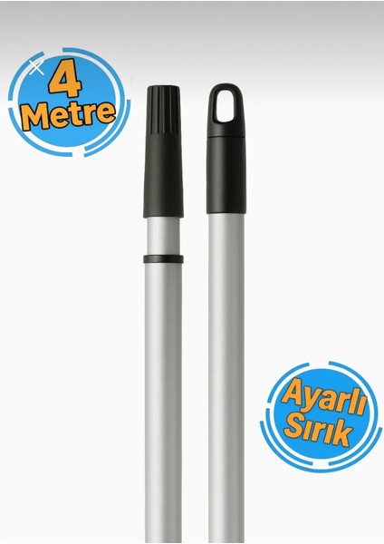 Ayarlı Teleskopik Metal Sırık 4 Metre