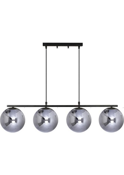 Modern Füme 4'lü Metal Sarkıt Avize, Şık ve Şık Aydınlatma, 34x48 cm