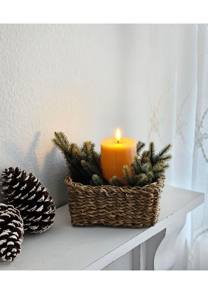 Dekoratif Natural Renk Seagrass Kare Hasır Sepet 3'lü fiyatları