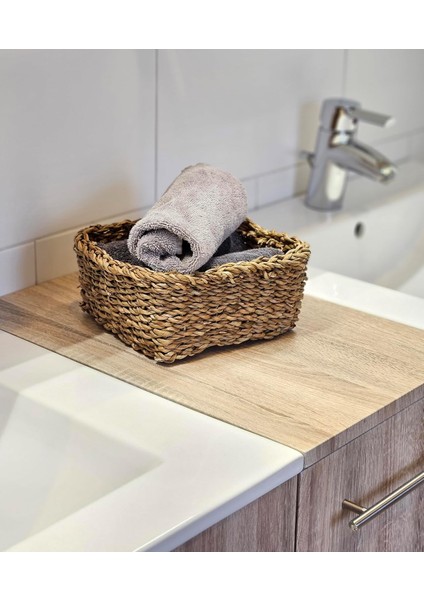 Dekoratif Natural Renk Seagrass Kare Hasır Sepet 3'lü indirimleri