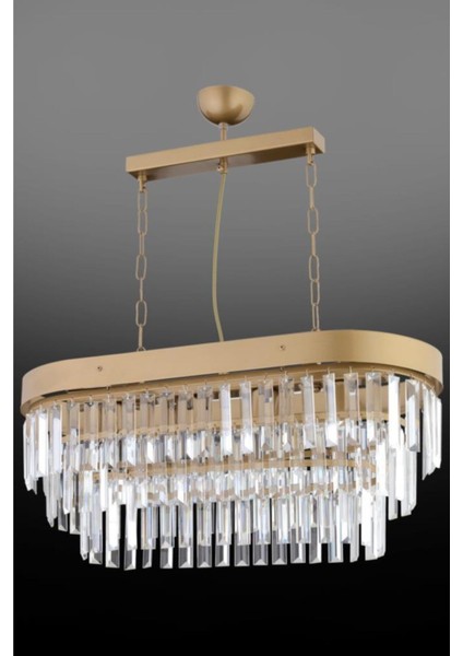 Yeşil Yemek Masası ve Kristal Taşlı Lüx Avize Seti, Metal, 42x42, Taşlı Model