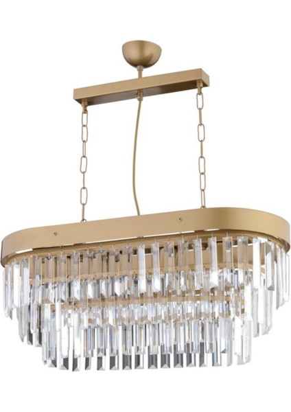 Yeşil Yemek Masası ve Kristal Taşlı Lüx Avize Seti, Metal, 42x42, Taşlı Model