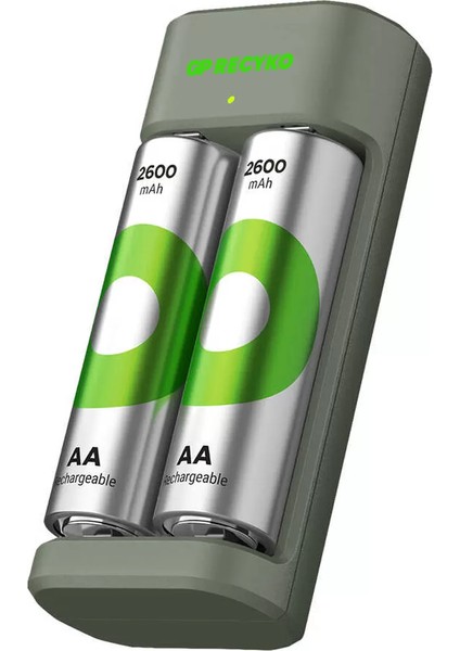 Gp Recyko E221 2 x 2600 Mah R6 Aa Pilli Pil Şarj Cihazı (GP-E221/270AHCER21-2GTLB2) (4172)