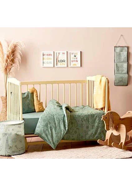Rom Maıson Zoo Hayvan Baskılı%70 Polyester%30 Pamuk Askılı Organizer, Yeşil, 20 x 60 cm Romshp 10