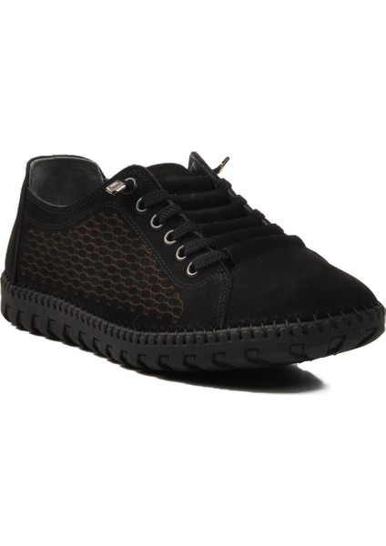 A-255 M Siyah Deri Erkek Günlük Ayakkabı
