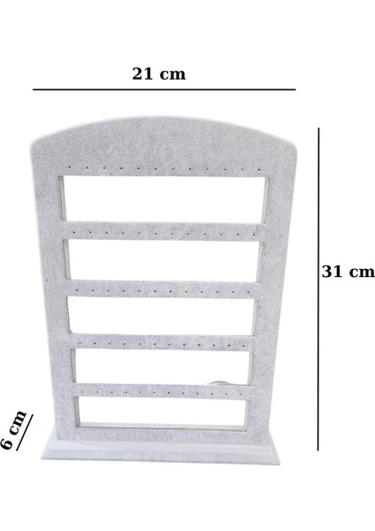30'lu 5 Basamaklı Süet Küpelik Standı (21X31 Cm)