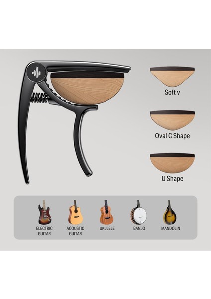 Dc2 Gitar Kaposu Guitar Capo Elektro ve Akustik Gitar ( Pena Hediyeli ) Dc-2