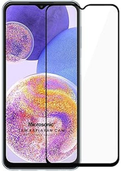 Samsung Galaxy A23 Tam Kaplayan Temperli Cam Ekran Koruyucu Siyah