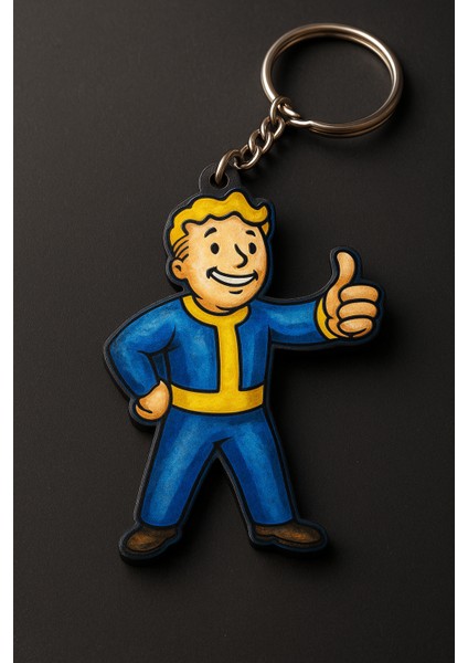 Vault Boy Temalı 2d Anahtarlık | Oyun Figürlü Çanta ve Anahtar Aksesuarı