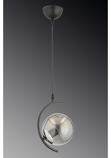 Füme Camlı Evren Tekli Sarkıt, Metal Materyalli, 22x16 Boyut, Modern Antre ve Genç Odası Avizesi modelleri