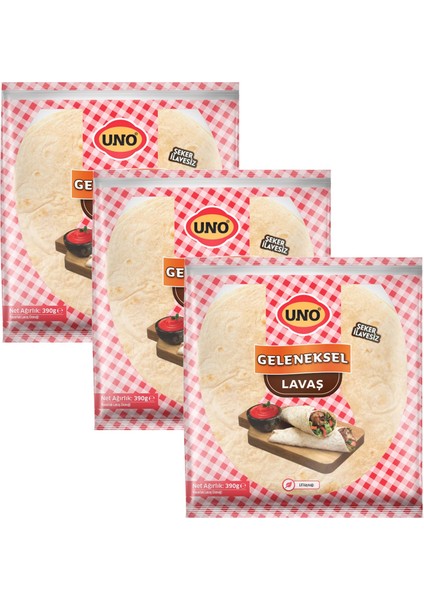 Geleneksel Lavaş 25 cm 6'lı 390 gr x 3 Adet