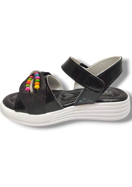 1809-25 Boncuk Taşli Anatomik Kız Çocuk Sandalet 26-30 modelleri