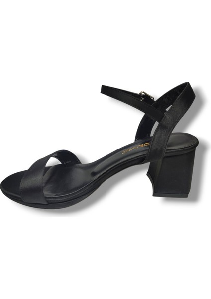 1441-25 Sateen Kalın Topuk Sandalet