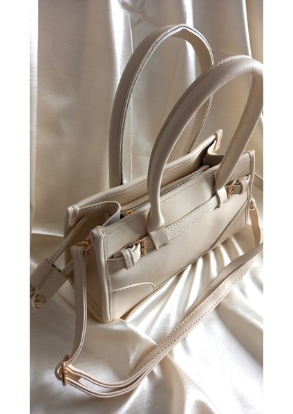 Zarif Kadın Baget Tasarım Kemerli Deri Fermuar Kapama El Ve Omuz Çantası modelleri