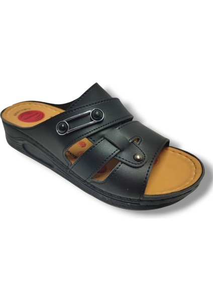 630-25 Deri Anatomik Inci Tokalı Kadın Terlik