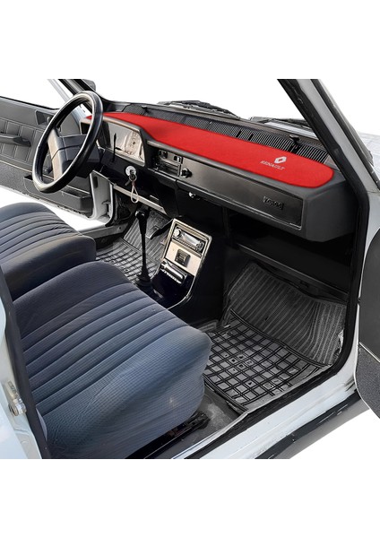 Renault 12 Toros Torpido Kaplama Halısı Örtüsü | Renault 12 Toros Kırmızı Torpido Koruma Halısı