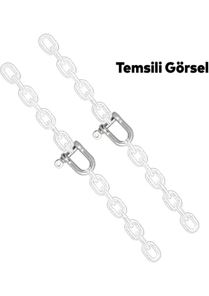 Zincir Kilidi U Tipi Kilitli Karabina 10 Mm Kilit Salıncak Askısı Ek Bağlantı Parça Aparat 2 Adet